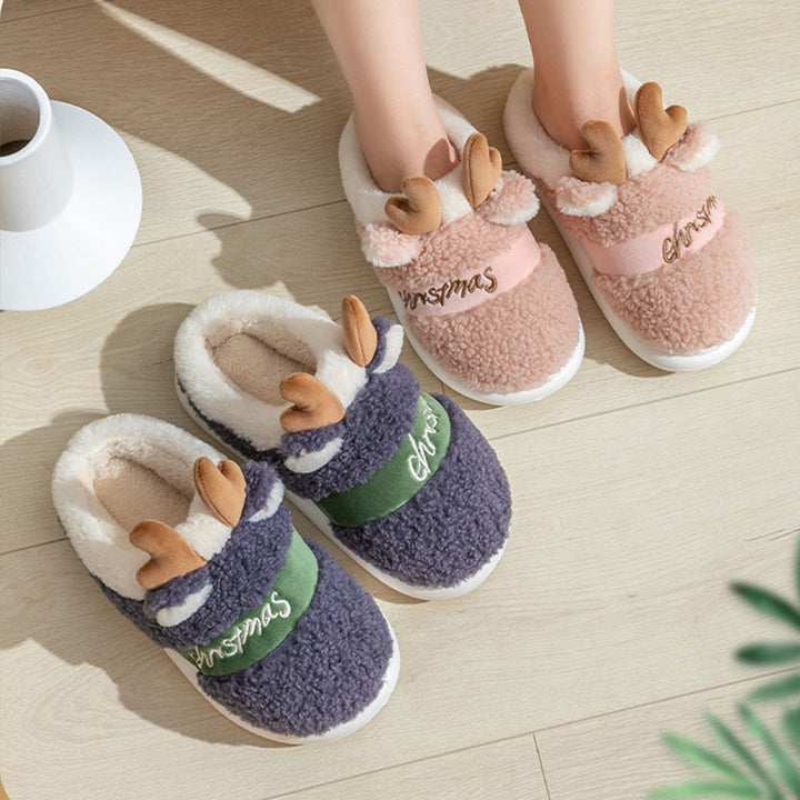 Pantufas De Inverno Alce Macias Confortáveis Para Casa