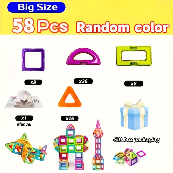 Brinquedos Magnéticos Grandes Blocos Construtivos STEM