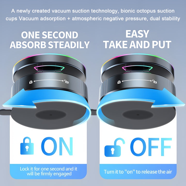 Carregador Sem Fios 15W Carro Ventosa 360 Magnética iPhone