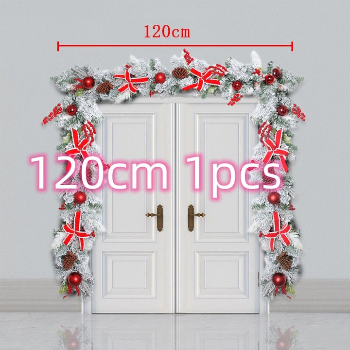 New Flocking Wreath Outdoor Decoration Door Hanging Christmas Wreath Rattan by 253444