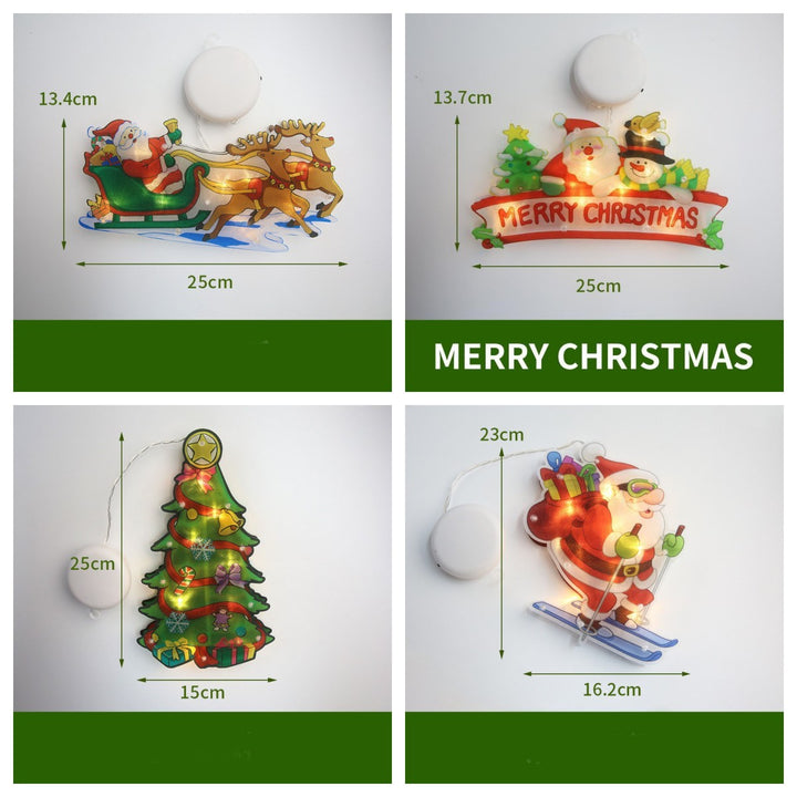 LED Suction Cup Window Hanging Lights Christmas Decoration by 253444