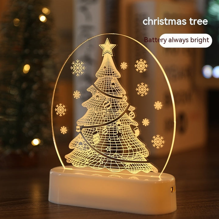 Luz Noturna de Natal Decorativa USB Bateria 16,2x13Cm Casa