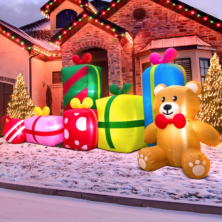 Inflável Natal Gigante 3m Urso Com Luz LED Festas