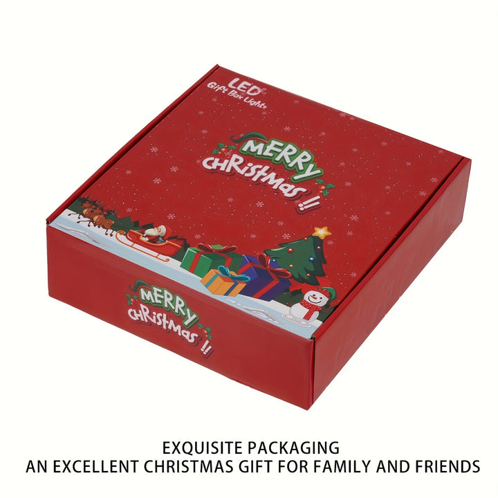 Conjunto De 3 Caixas De Presente Luzes LED Natal Decoração