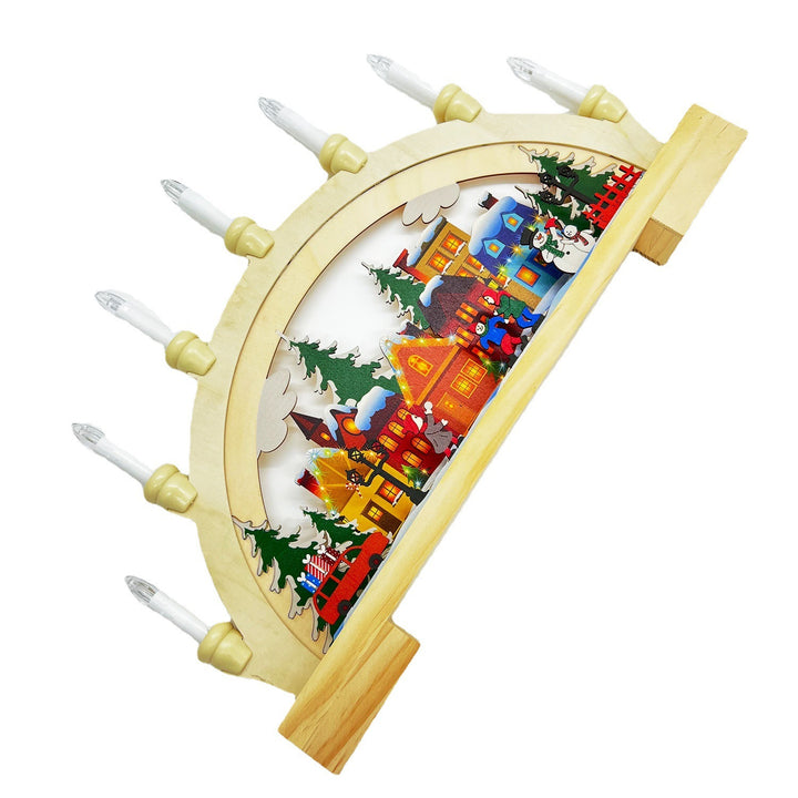 Wooden Christmas LED Bridge Lamp Decorations by 253444