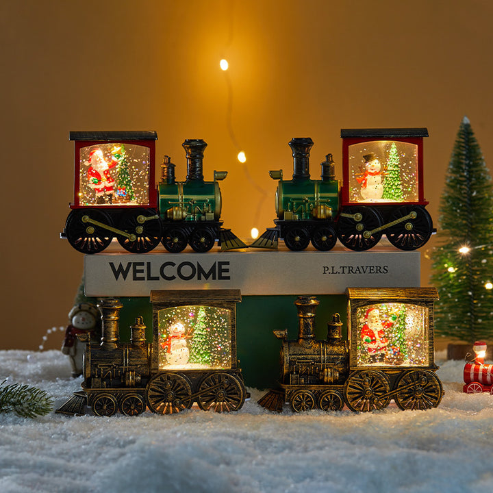 Christmas Train Luminous Interior Water Injection Desktop Decoration by 253444