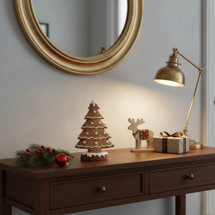 Pão de Gengibre Natal Aldeia Árvore Ornamento Decorativo