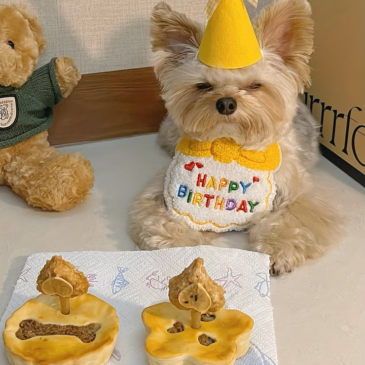 Make Your Pet's Birthday Special with this Adorable Dog Birthday Hat & Bandana Set! by Casa Perfeita