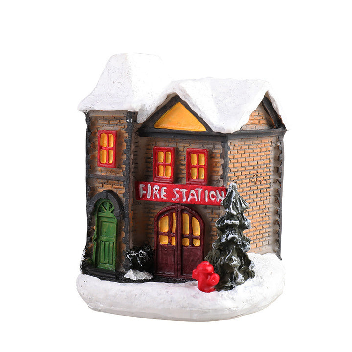 Christmas Small House Micro Landscape Resin Decorations by 253444