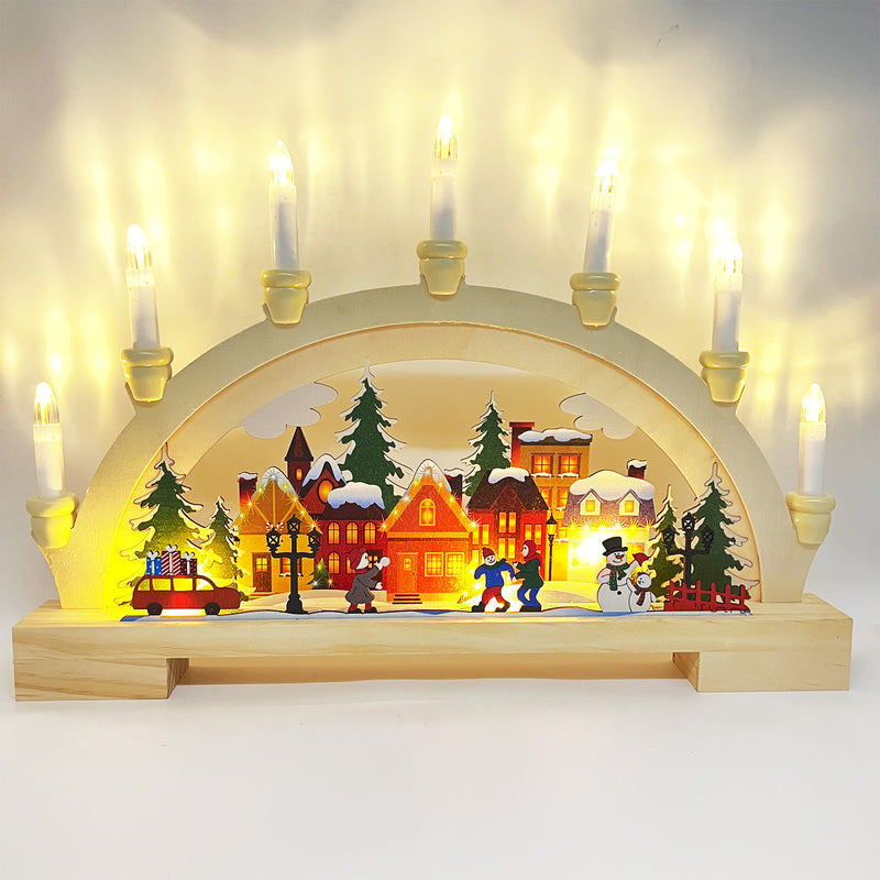 Wooden Christmas LED Bridge Lamp Decorations by 253444
