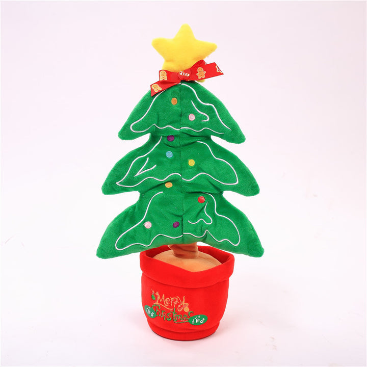Dancing Christmas Toys Funny Tree Repeat Talking Electronic Plush Toys Can Sing Record Lighten Early Education Funny Gift Christmas by 253444