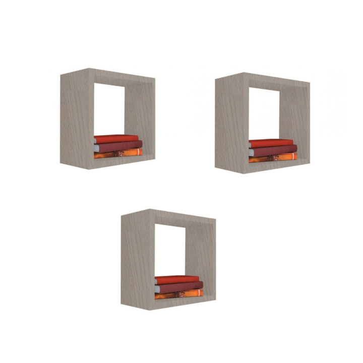 Kit 3 Nichos Decorativos MDF 55x55x15 cm Casa Perfetta