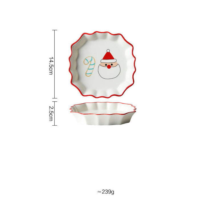 Prato Cerâmico Natal Retro Estilo Europeu Premium Renda