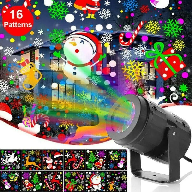 Christmas Party Lights Snowflake Projector Light Led Stage Light Rotating Xmas Pattern Outdoor Holiday Lighting Garden Christmas Decor by 253444
