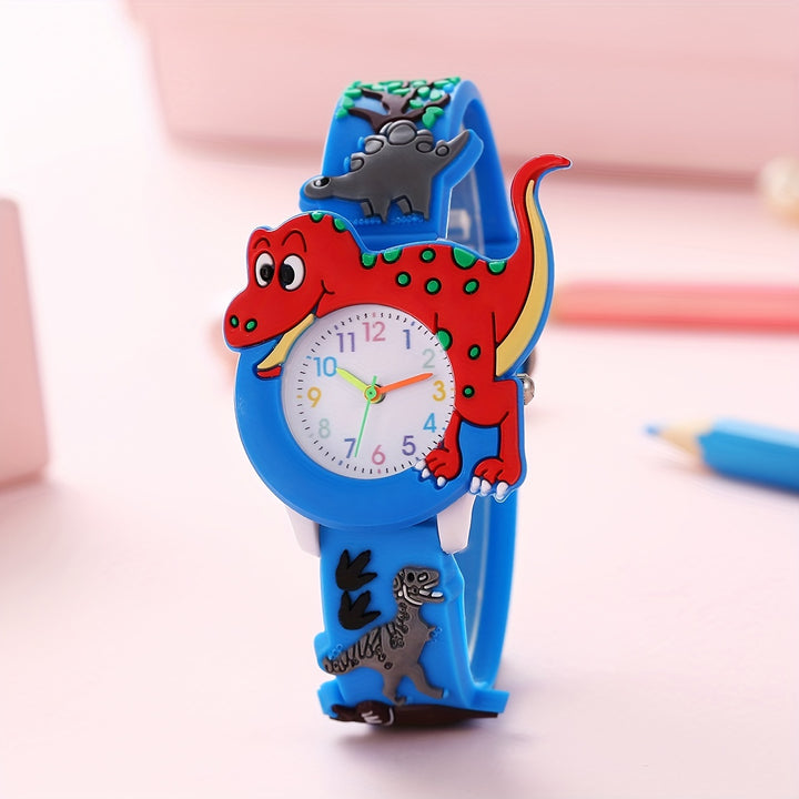 Relógio Infantil Dinossauro Pulseira Silicone Educativo