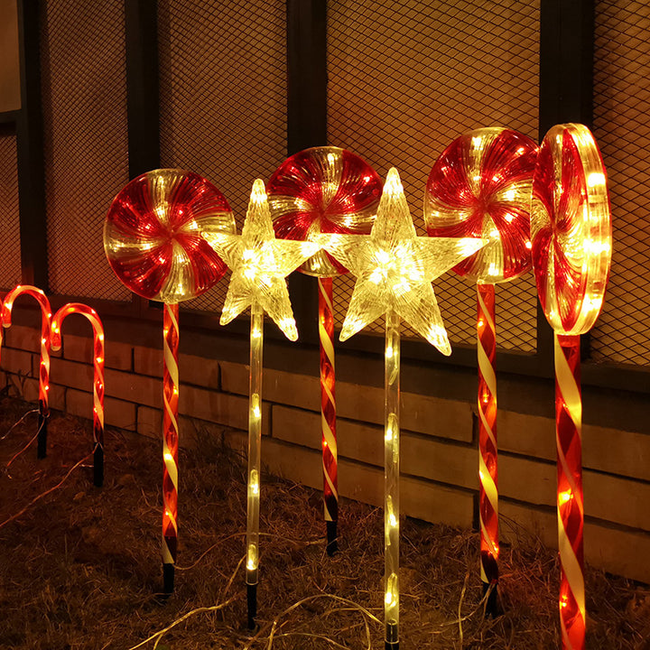Solar Lollipop Light Outdoor Waterproof LED Christmas Candy Light by 253444