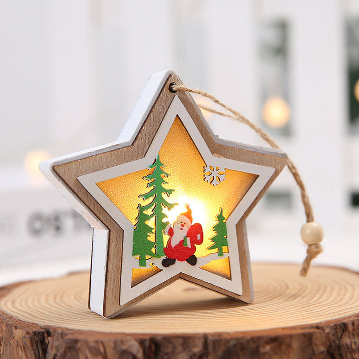 Christmas Decorations Wooden House Pendant by 253444