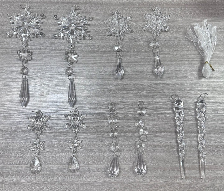 Pendentes Acrílicos De Natal Brilhantes Com Fitas Para Casa by 253444