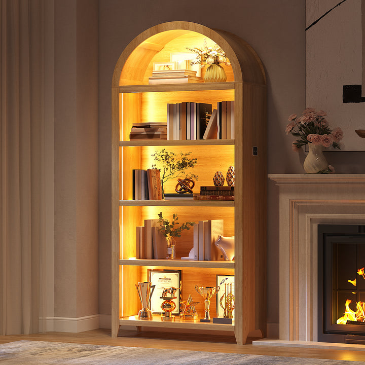 Estante Alta Arqueada Com 5 Prateleiras MDF Organização