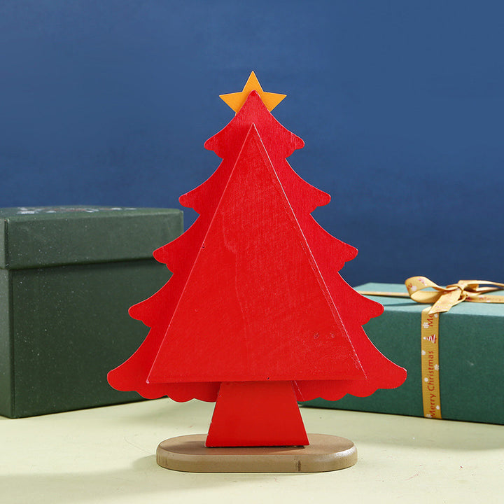 Wooden Christmas Tree Mini Table Decorative Ornament Supplies by 253444
