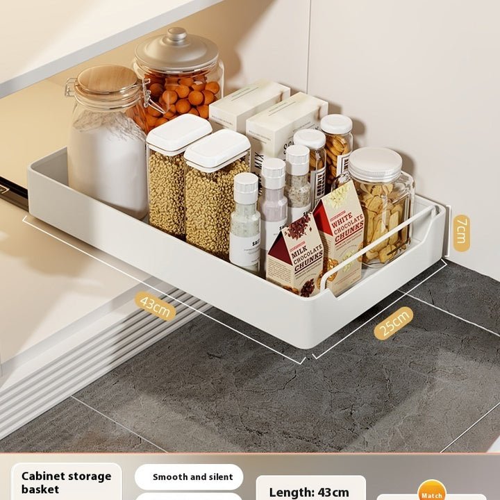 Pull-out Cookware Storage Rack Tableware Finishing Box