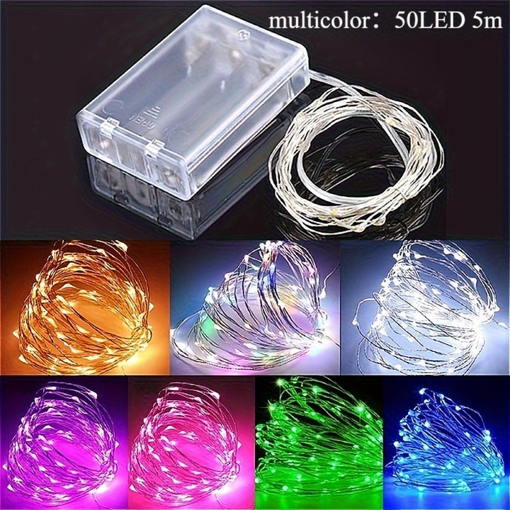 Luzes de Fio de Cobre com LEDs Bateria Sem Tomada Festas by Casa Perfeita