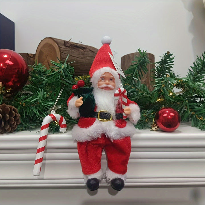 Charming 9-Inch Santa Claus Christmas Decoration - Versatile Holiday Ornament for Home & Office, Perfect for Bookshelf, Living Room, or Entryway by Casa Perfeita