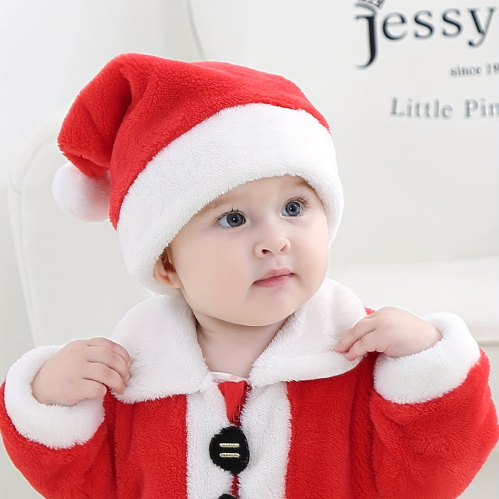 Conjunto Bodysuit Natal Papai Noel para Bebê com Gorro Fofo