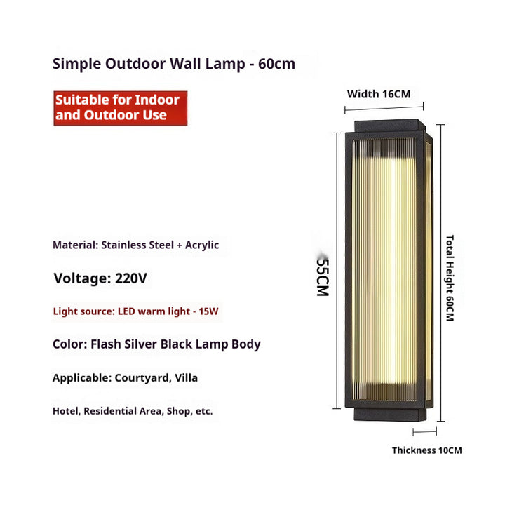 Outdoor Wall Lamp Waterproof Stainless Steel