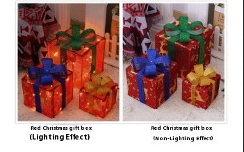 Led Christmas Gift Box Three-piece Set Lighting Chain Scene Layout Decorative Lights by 253444