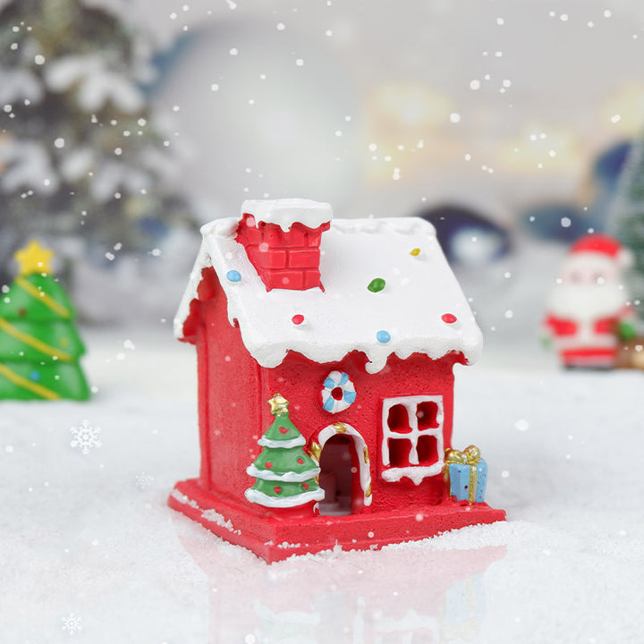 Desktop Christmas House Luminous Resin Decorations by 253444