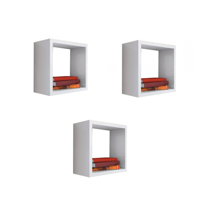 Kit 3 Nichos Decorativos MDF Reflorestado 50x50x15 cm