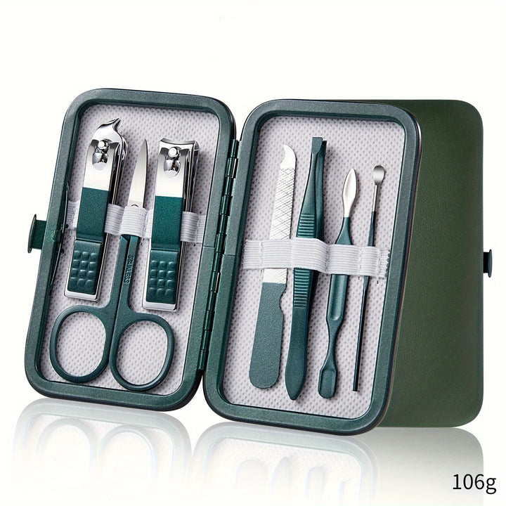 Kit Profissional de Cuidados com as Unhas – 7/10/12/18 Peças em Aço Inoxidável com Estojo de Viagem