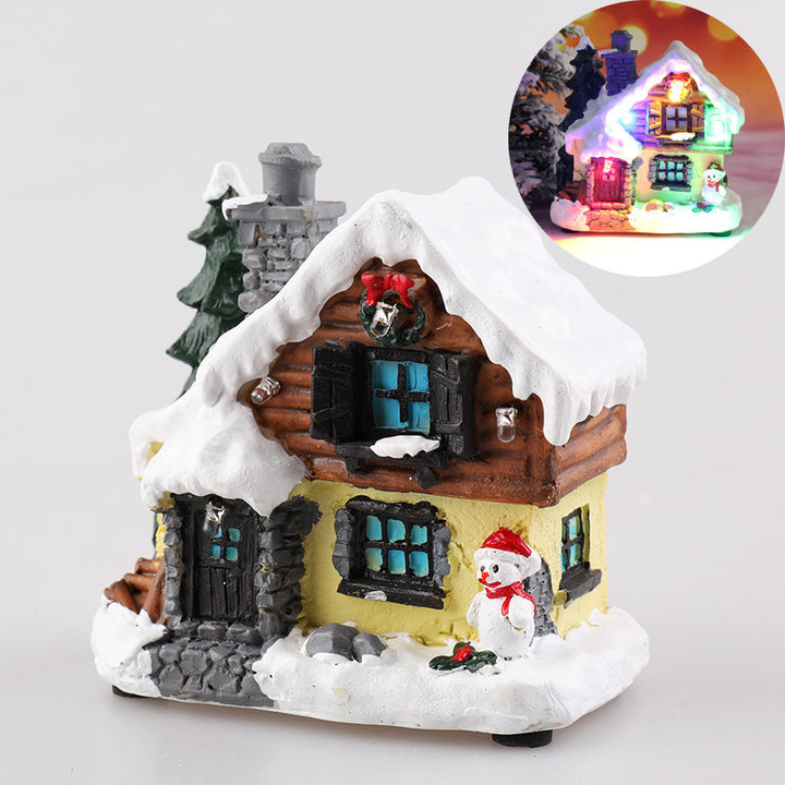 Christmas Decorations Resin Small House Micro Landscape Ornaments by 253444