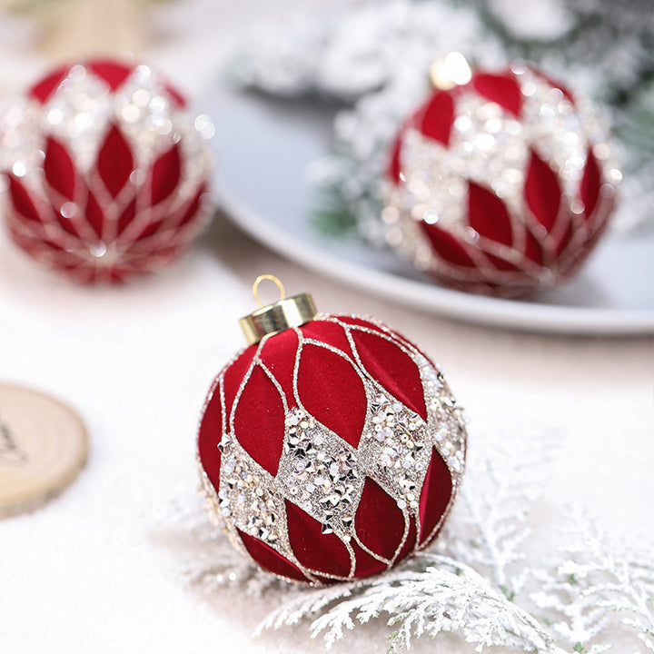 Christmas Ball Decorations Flocking Package Pendant by 253444