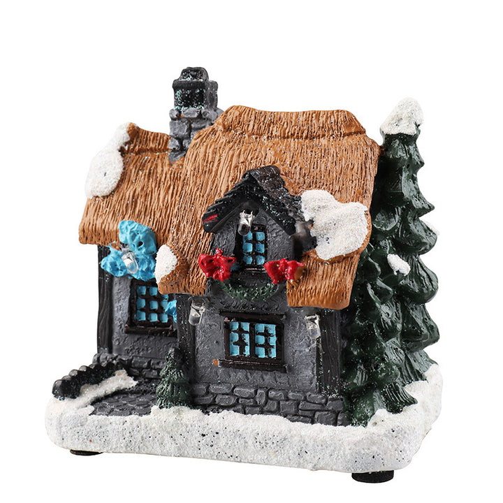 Christmas Decorations Resin Small House Micro Landscape Ornaments by 253444
