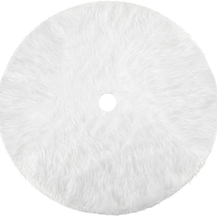 White Christmas Tree Skirt Plush Faux Fur Xmas Tree Carpet Merry Christmas Tree Decorations Ornament New Year Navidad Home Decor by 253444