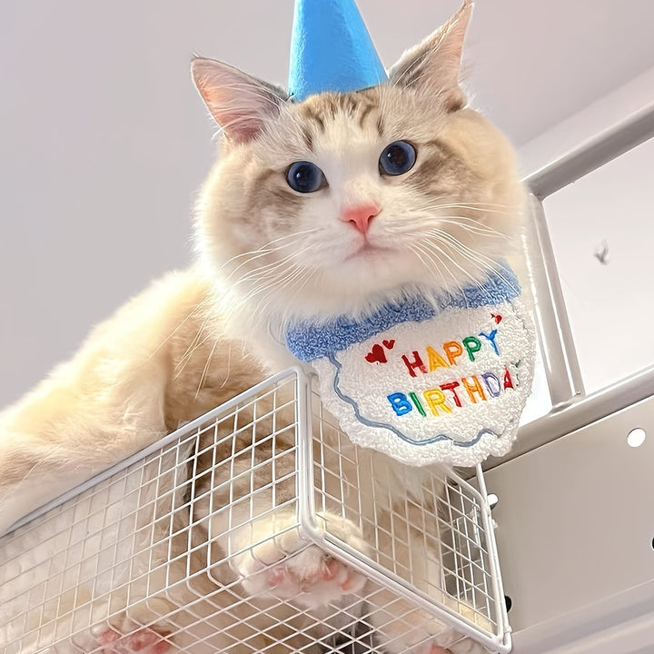 Make Your Pet's Birthday Special with this Adorable Dog Birthday Hat & Bandana Set! by Casa Perfeita