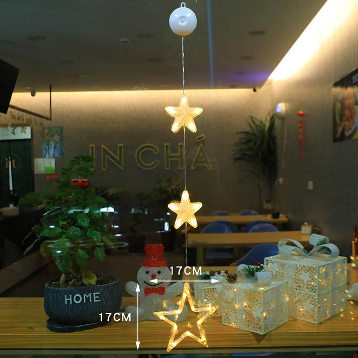 Christmas 3pcs LED Light Star Xmas Tree Hanging Sucker Lamp Window Ornaments Decoration For Home Xmas Navidad New Year Decor Christmas Decorations by 253444