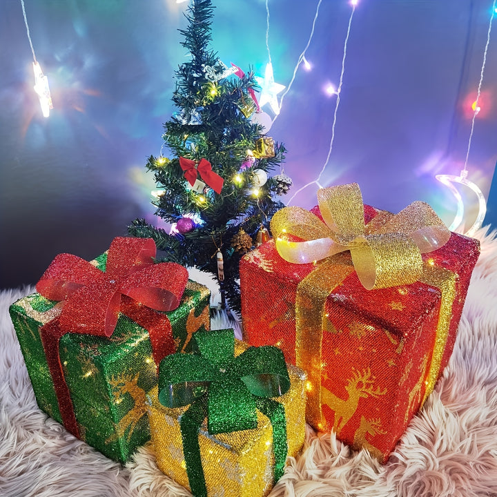 Conjunto 3 Caixas de Presente Luminosas de Natal para Casa by Casa Perfeita