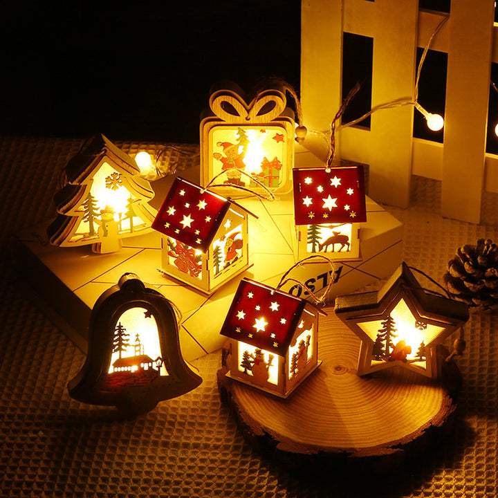 Christmas Decorations Wooden House Pendant by 253444