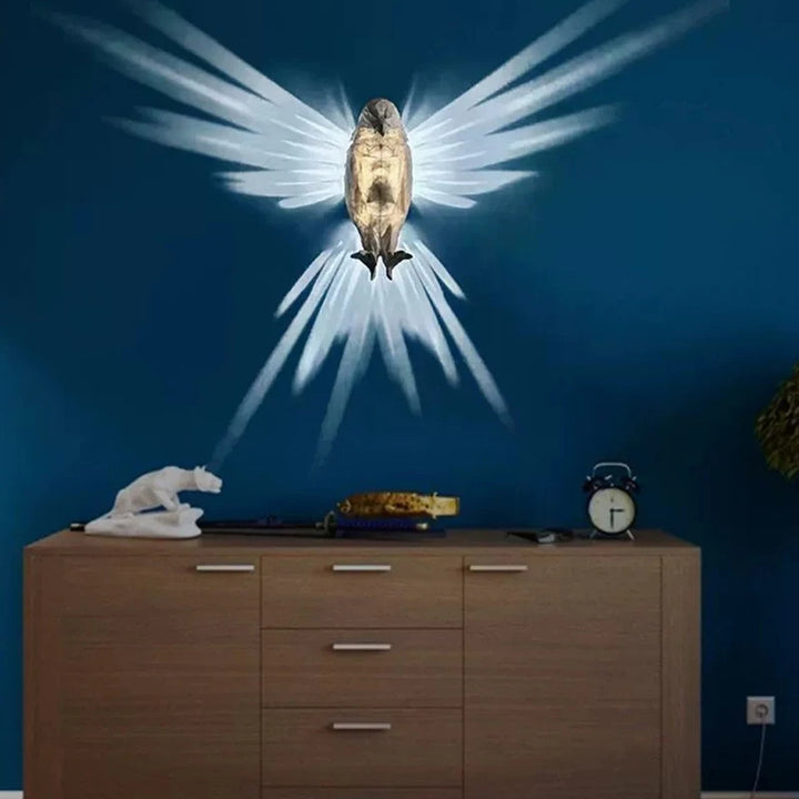 Modern Creative Bird Wall Lamp Owl Eagle Shape Projector Atmosphere Sconce Light 3D Print Body Animal Lighting Lustre Home Decor by 253444