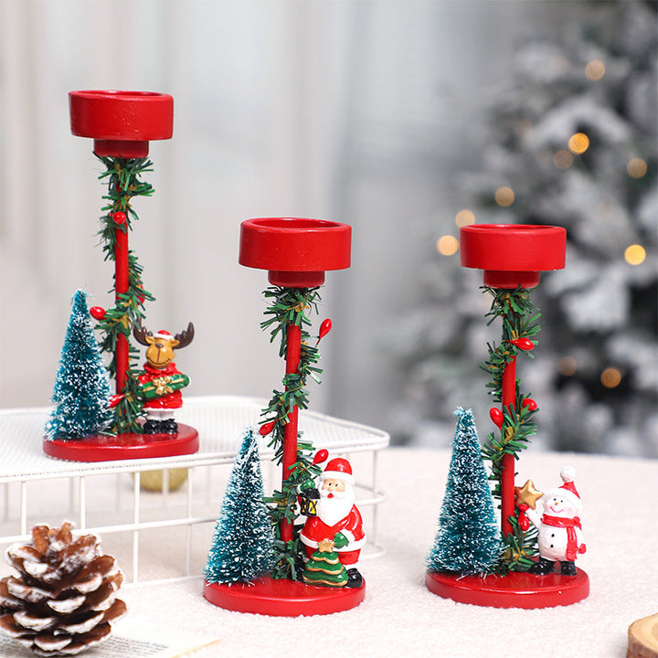 Christmas Decorations Desktop Resin Christmas Tree Elderly Candlestick by 253444