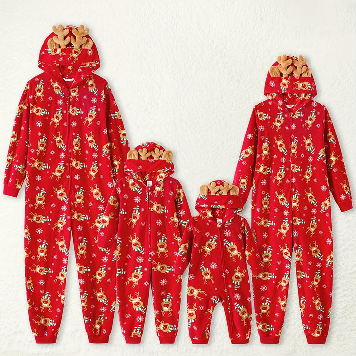 PatPat Kit Onesies Familiares Inverno Capuz 3D Veado