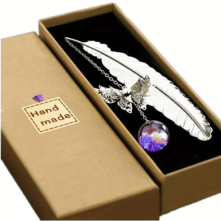 Marcador De Livro Chinês Em Cobre Penas Borboleta Leitores