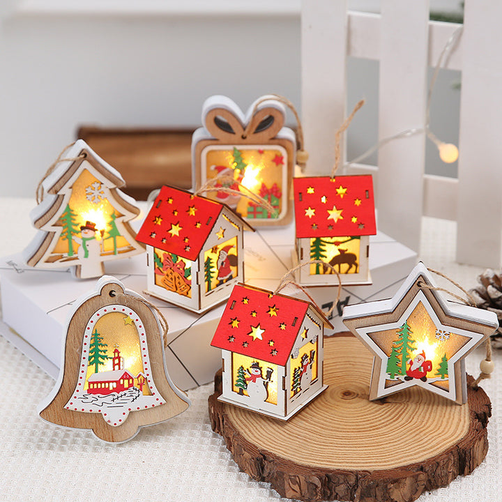 Christmas Decorations Wooden House Pendant by 253444