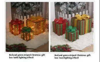 Led Christmas Gift Box Three-piece Set Lighting Chain Scene Layout Decorative Lights by 253444