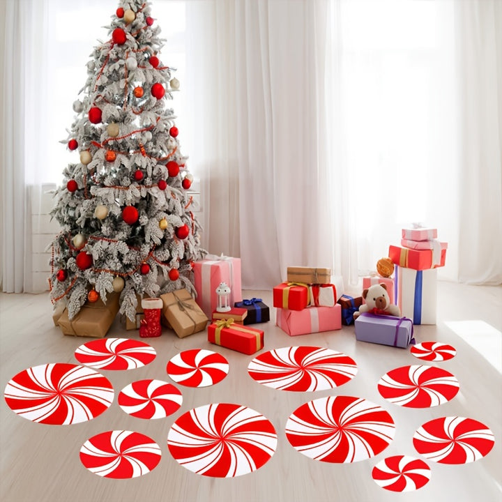 Adesivos Vermelhos De Doce Natal Decoração Festiva Casa 12