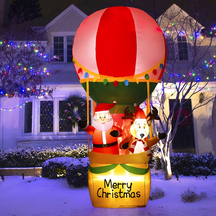 Inflável de Jardim 9ft Natal com Santa e Rena Iluminado