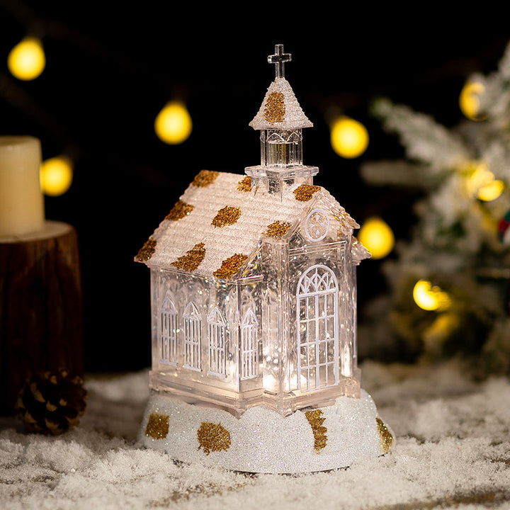 Christmas Decorations Crystal Church House Music Box Ornaments by 253444